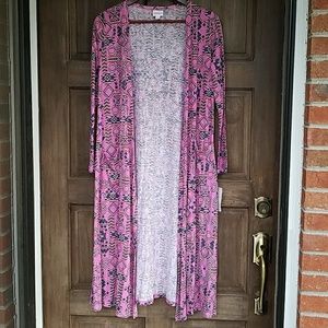 Lularoe Sarah NWT S Pink Black Linen Blend